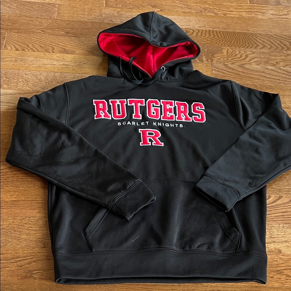 Black and red Rutgers scarlet knights large hoodie sweatshirt